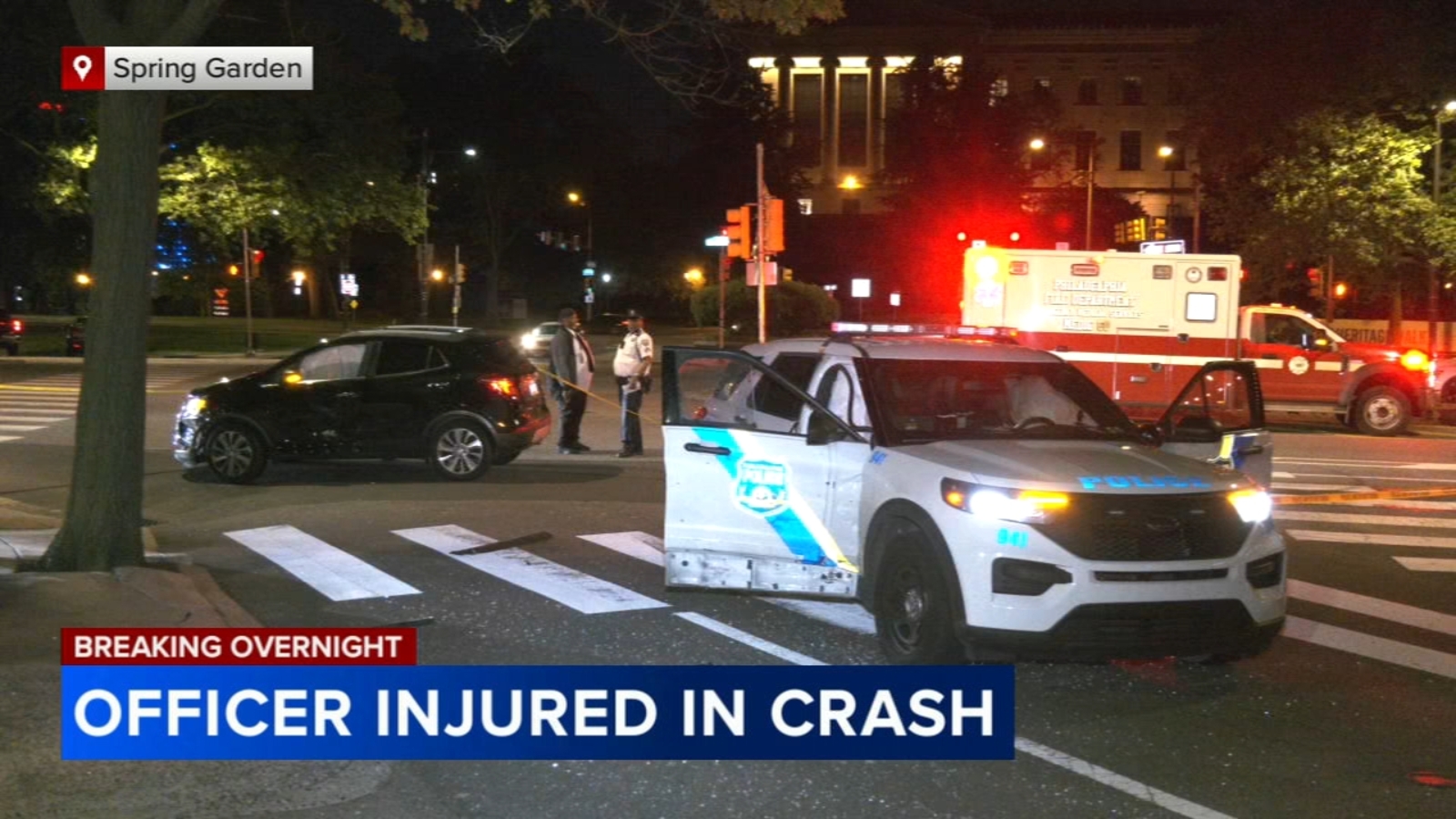 Philadelphia police officer hurt in crash in city's Spring Garden ...