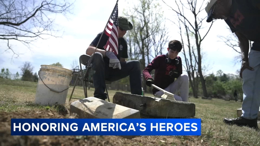 Volunteers restore gravesites of America's heroes in Glen Mills