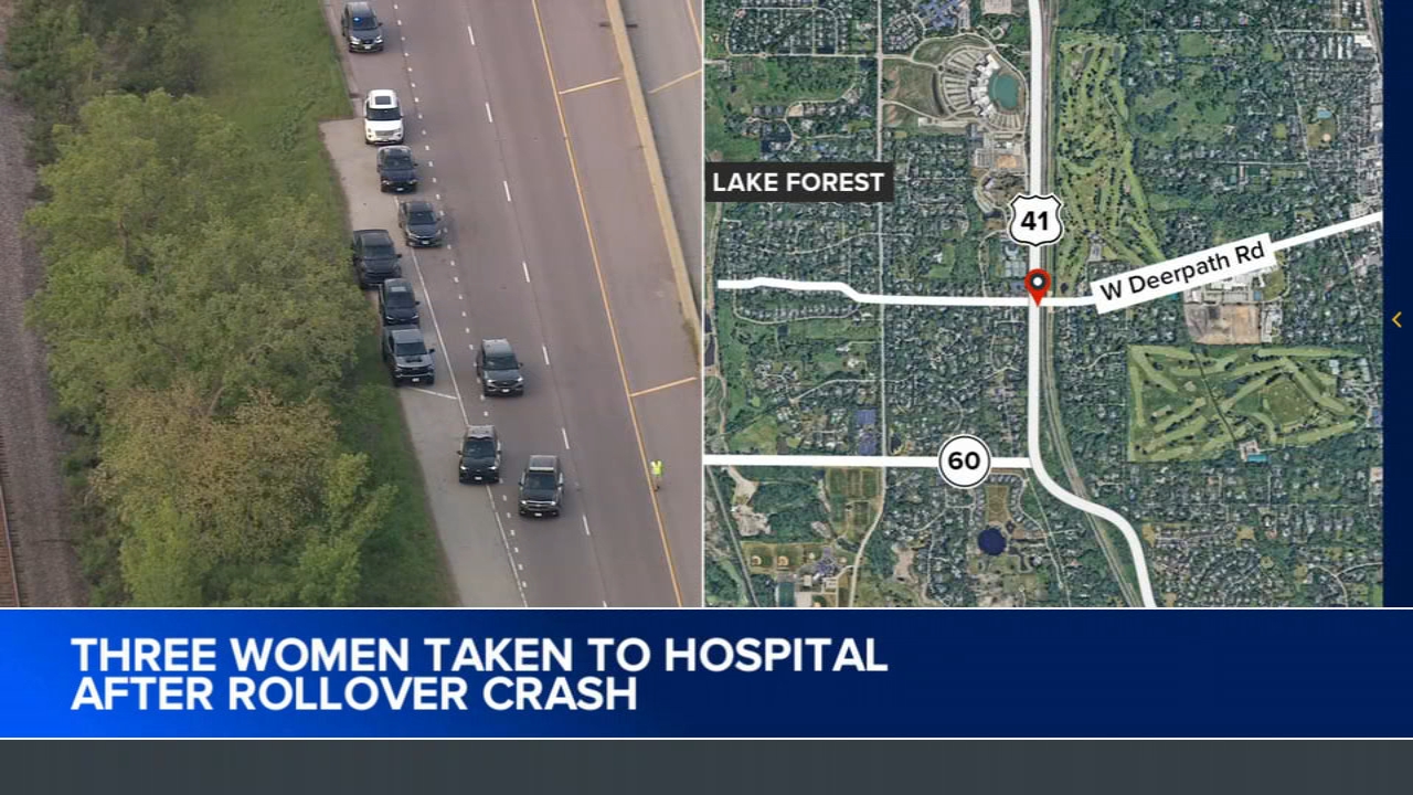 Lake Forest rollover crash leaves 3 with significant injuries
