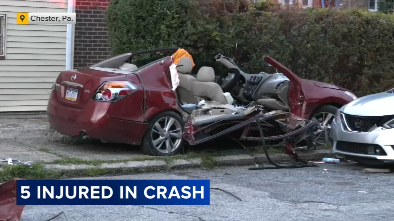 5 injured in serious crash in Chester, Delaware County