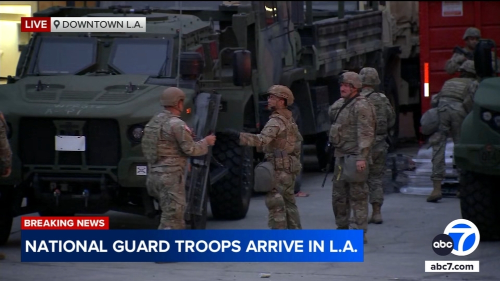 National Guard arrives in LA after protests erupt over ICE raids