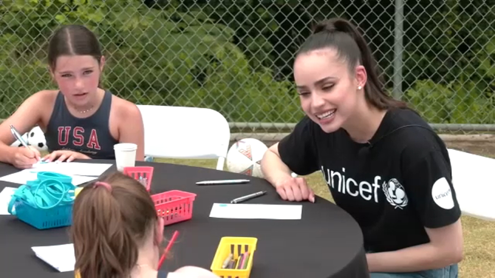 Actress Sofia Carson joins UNICEF Kid Zone event at The Soccer Tournament
