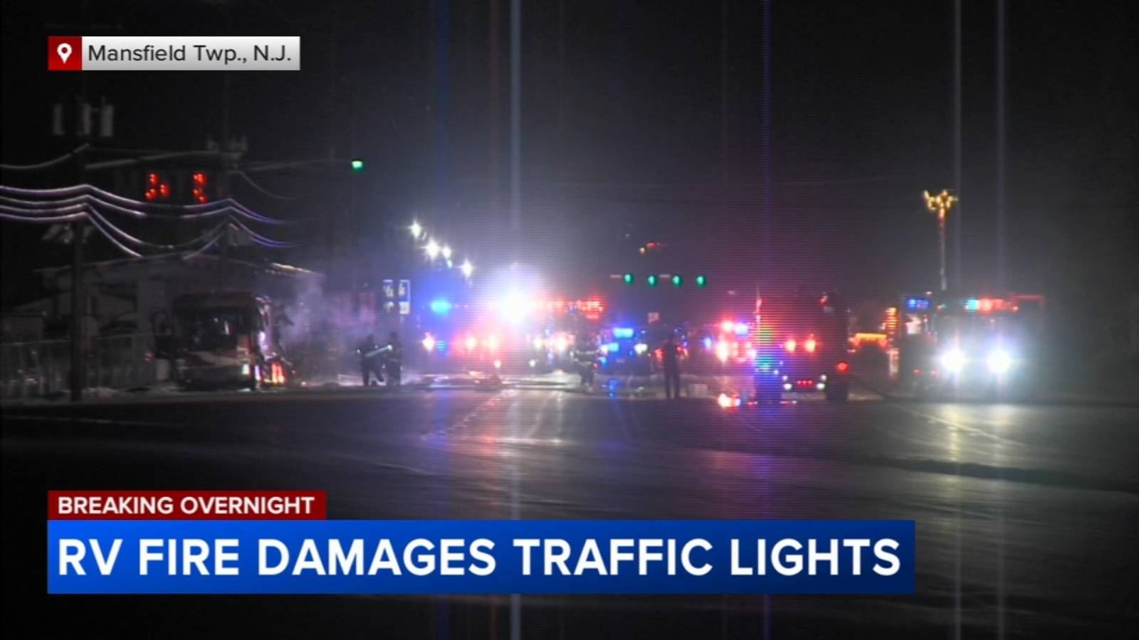RV fire damages traffic lights on Route 206 in Mansfield Township., New ...