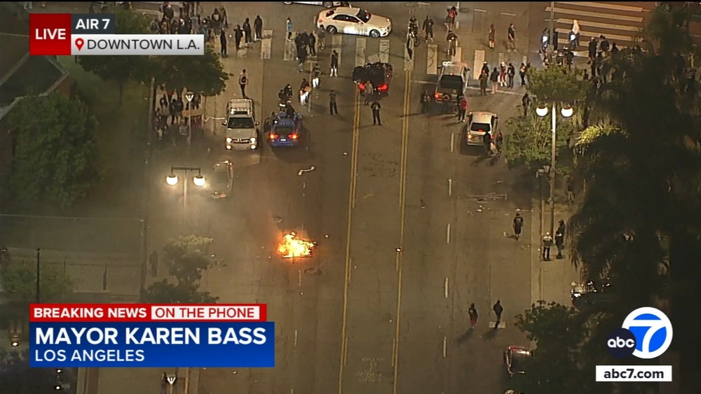 LA Mayor Karen Bass speaks to ABC7 about ICE raid protests across city