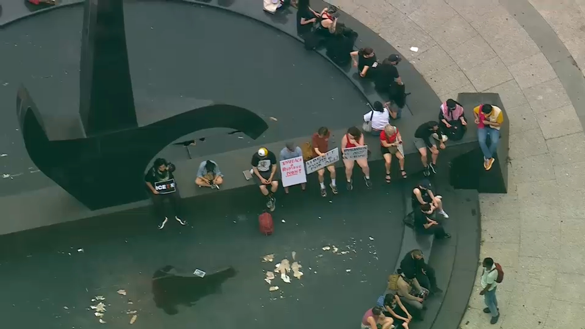 Protests underway in Foley Square over President Trump's immigration policy