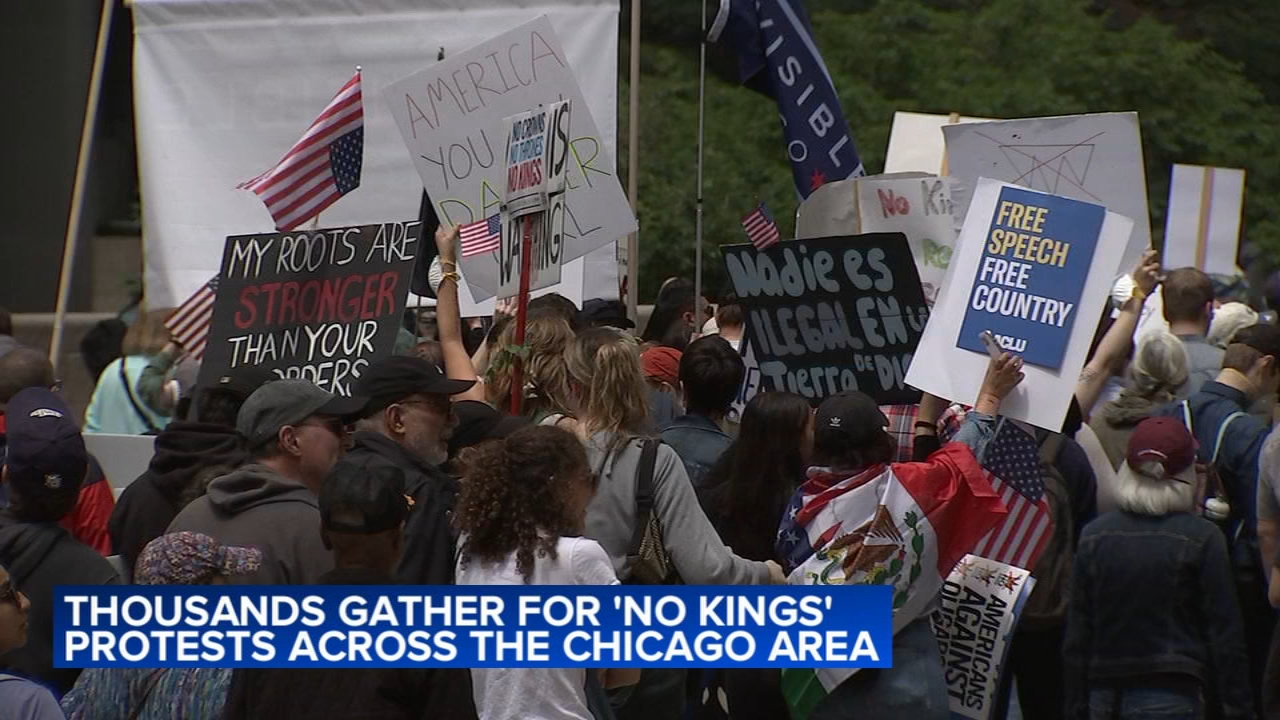 Thousands attend Chicago 'No Kings' protests against ICE raids, Trump
