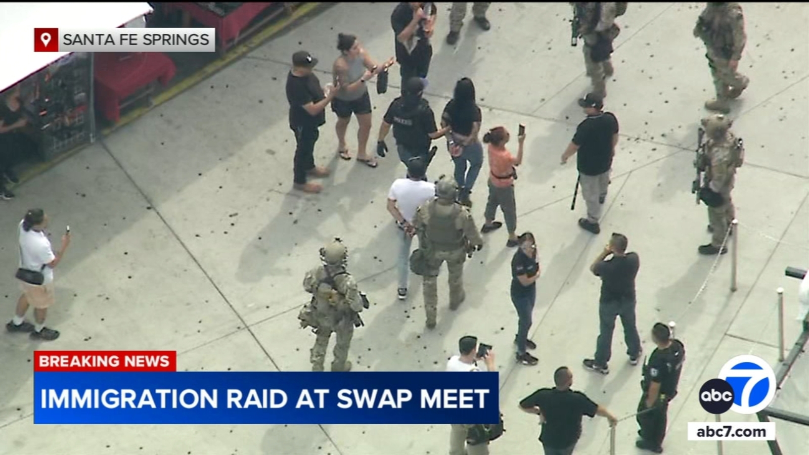 ICE Conducts Immigration Enforcement at Santa Fe Springs Swap Meet