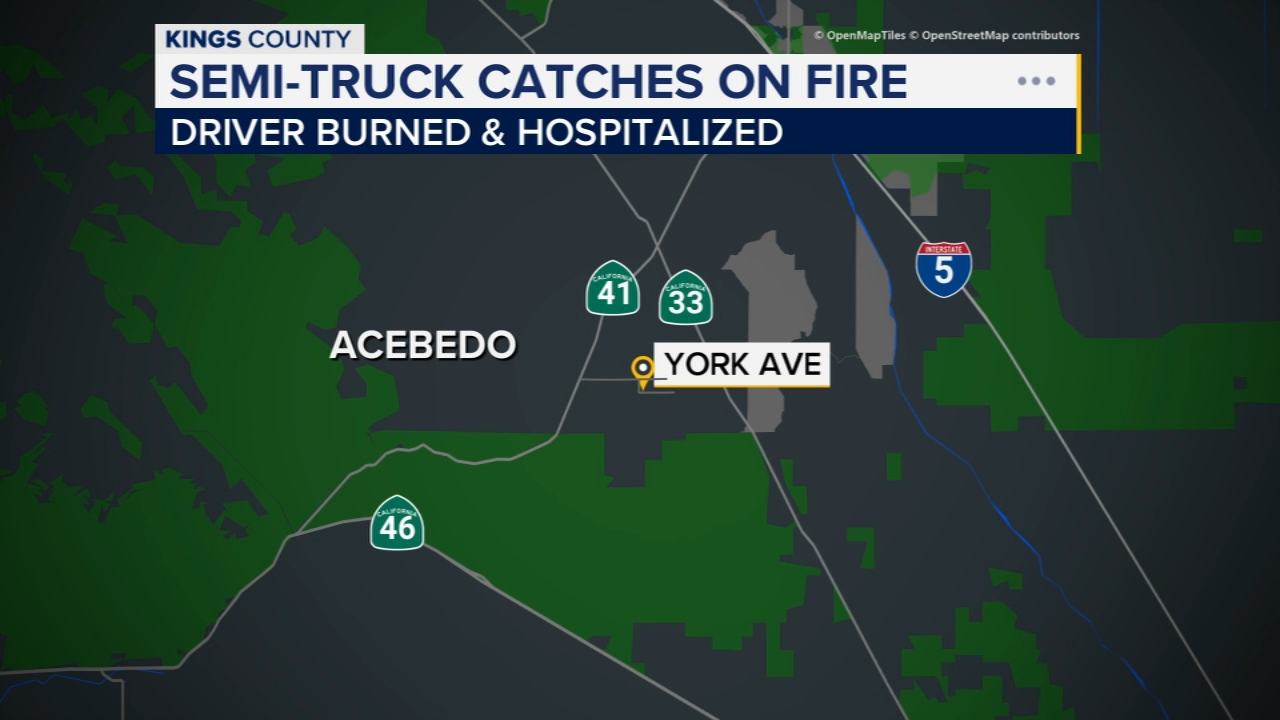Man life-flighted to hospital after truck catches fire in Kings County
