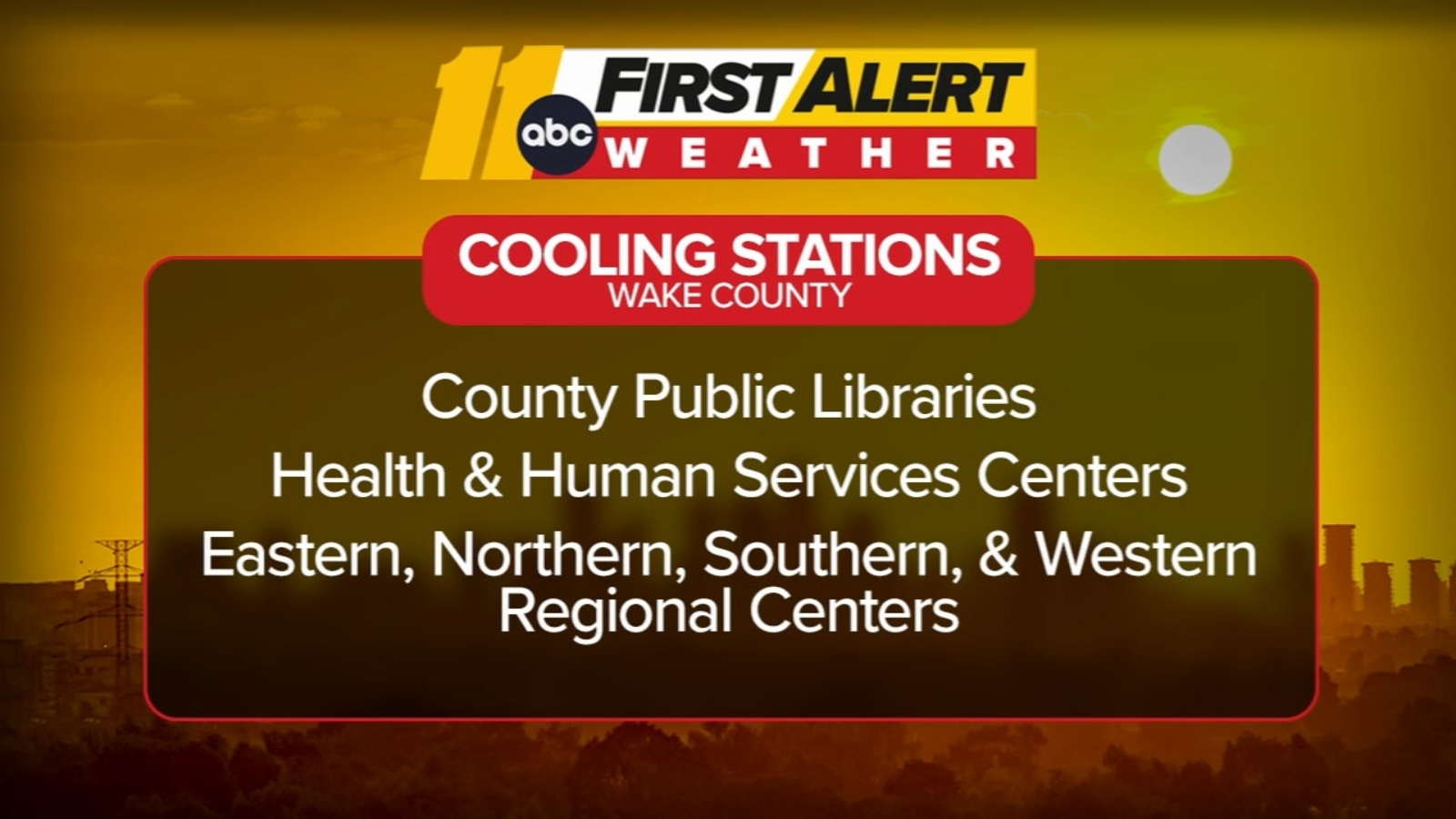NC heat | Cooling centers open amid triple digit heat index in Wake ...
