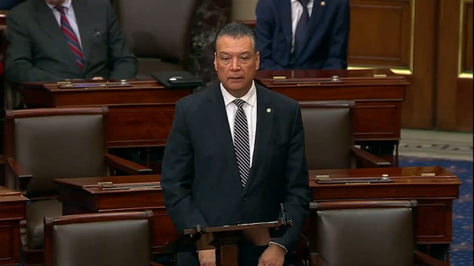 California Sen. Padilla addresses news conference removal