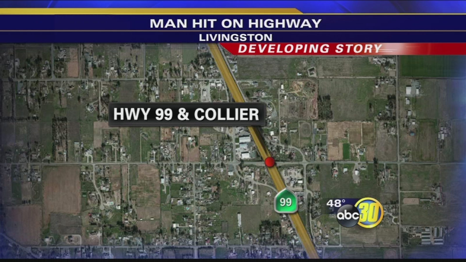 Pedestrian struck and killed along Highway 99 near Livingston - ABC30 ...