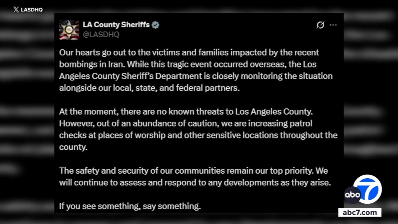 LASD apologizes for 'offensive' social media post about Iran