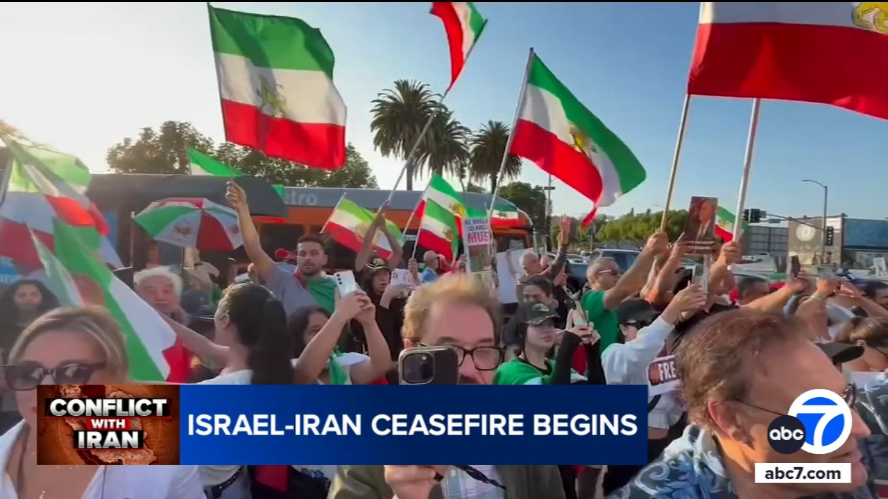 Hundreds of SoCal demonstrators call for regime change in Iran