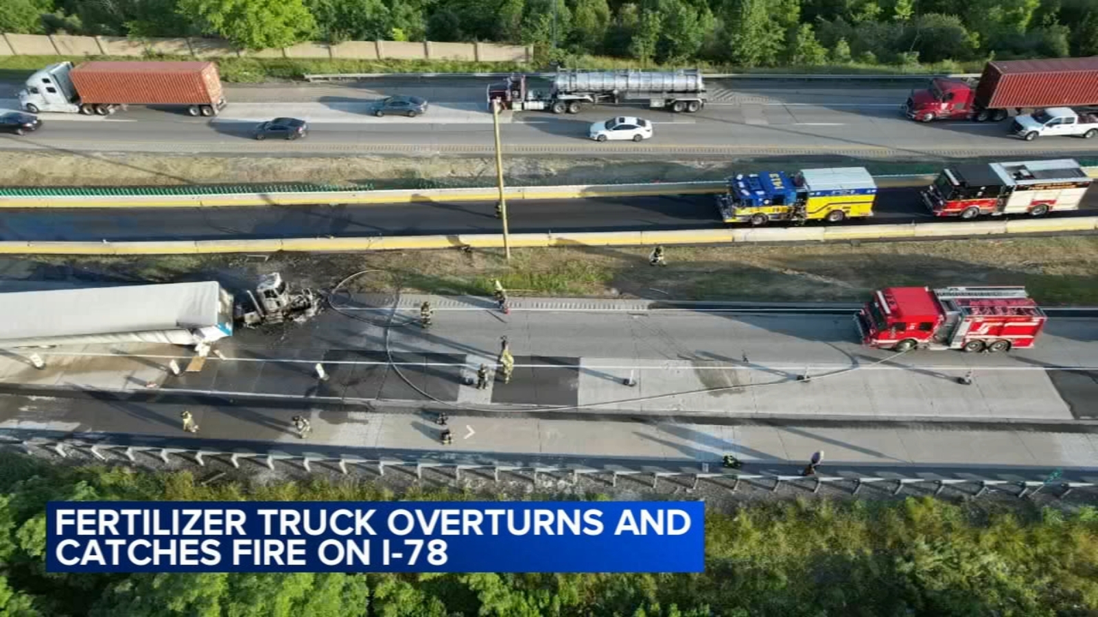 I-78 eastbound in Bethlehem reopened after being closed due to tractor ...