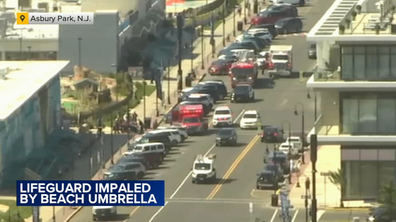 Lifeguard impaled by beach umbrella at Jersey Shore