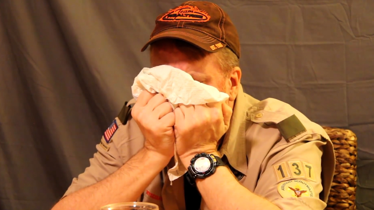 Scout Leader eats 23 ghost pepper for good cause