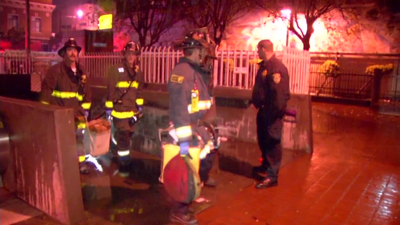 San Franciso firefighters use airbags to push BART car off pinned man