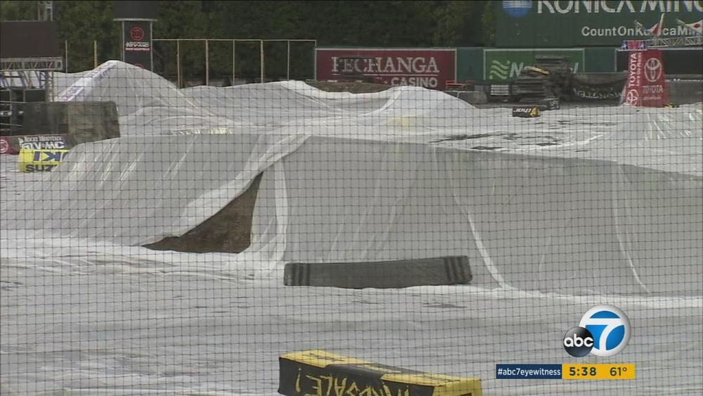 Rain concerns loom over Anaheim motorcross event