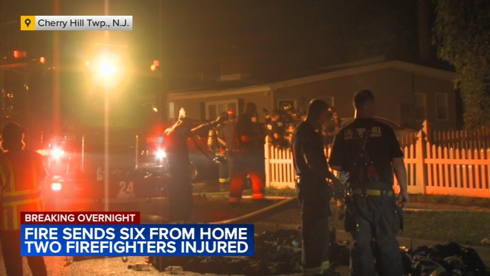 Firefighters suffer heat exhaustion battling Cherry Hill blaze