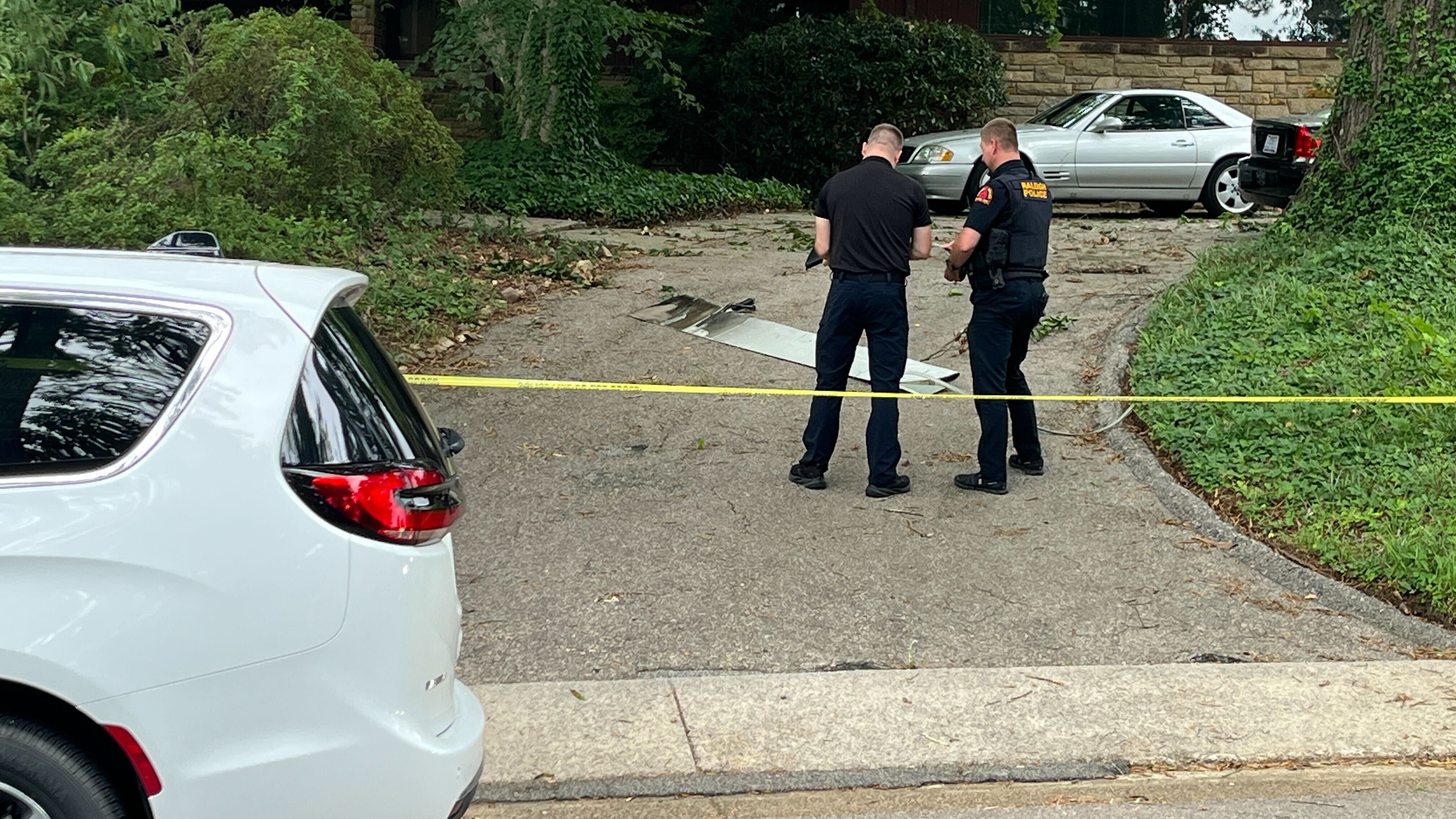 FAA on scene to investigate plane part found in Raleigh driveway on Wednesday, July 2. (Photo: ABC11 News)