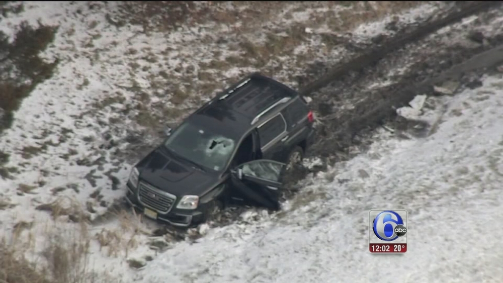 Dumbbell crashes through SUV windshield on New Jersey Turnpike