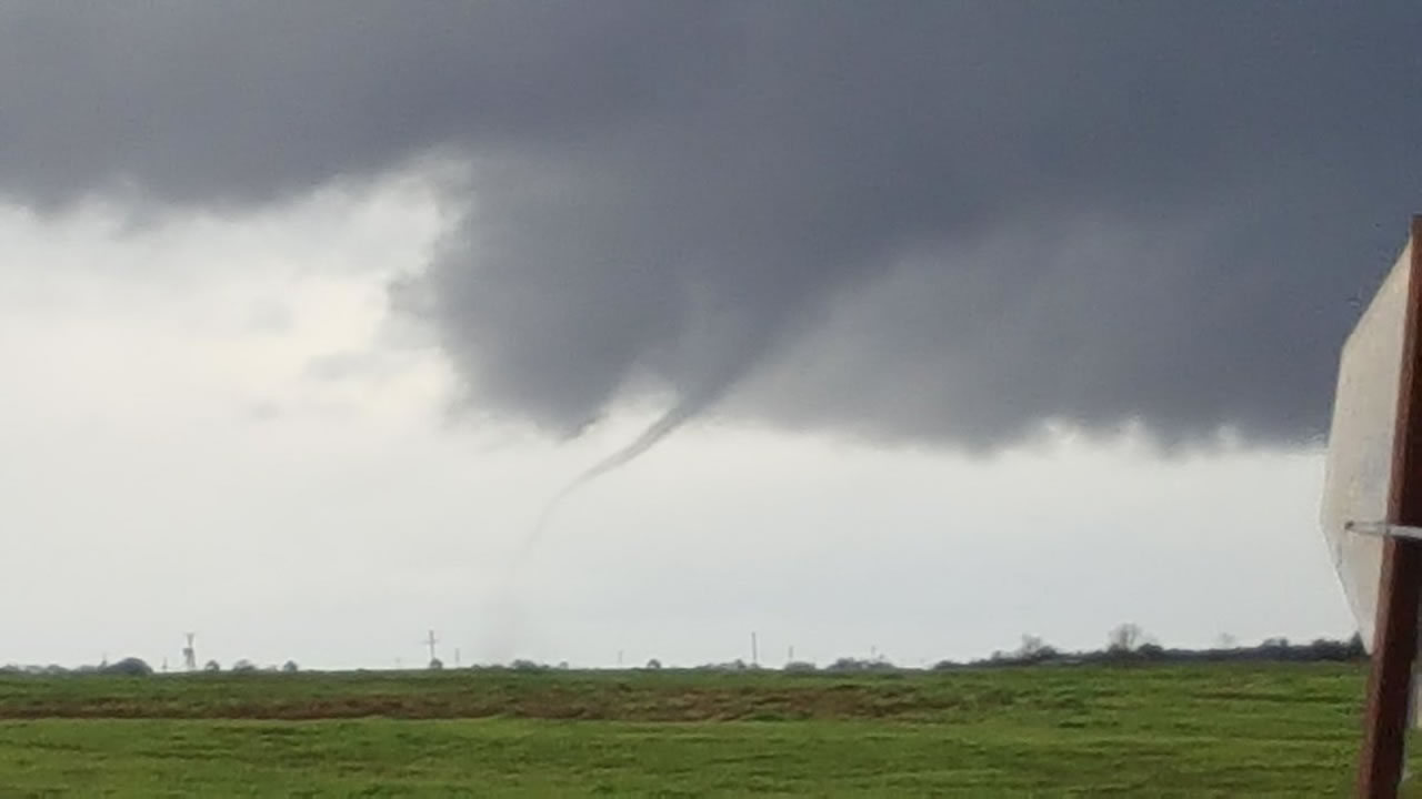 Brandon Franklin captured a funnel cloud outside of Thunder Valley Casino in Lincoln, Calif. on Jan. 9, 2017.