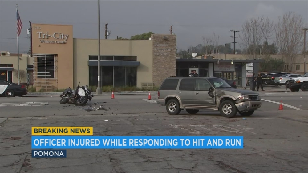 Pomona cop critically injured while responding to crash