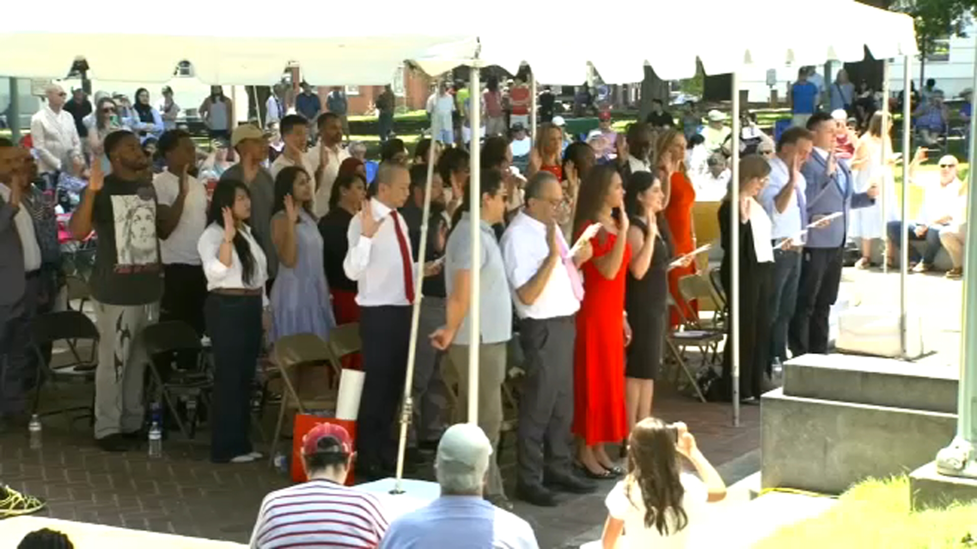 31 people from 19 countries took the oath of allegiance on the grounds of the North Carolina State Capitol on July 4, 2025.