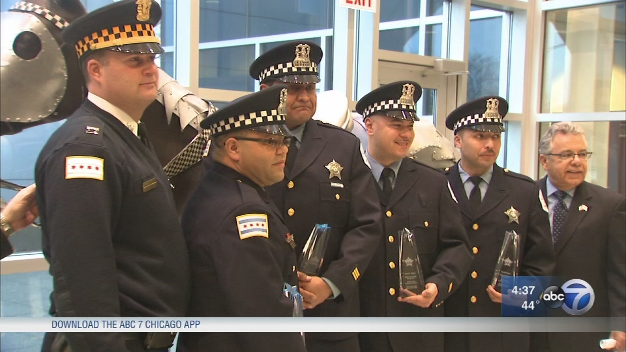 Chicago police officers honored for life-saving actions
