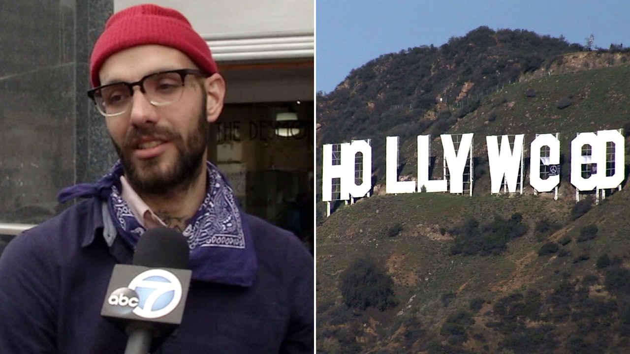 'Hollyweed' prankster details changing Hollywood sign