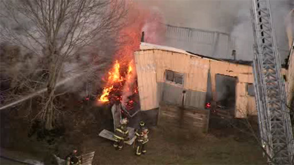 Firefighters battle barn fire in Gloucester County