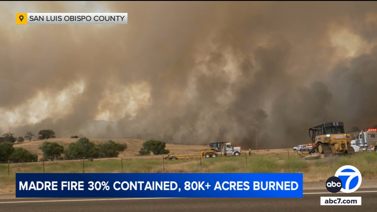 Madre Fire in San Luis Obispo County explodes to more than 80k acres