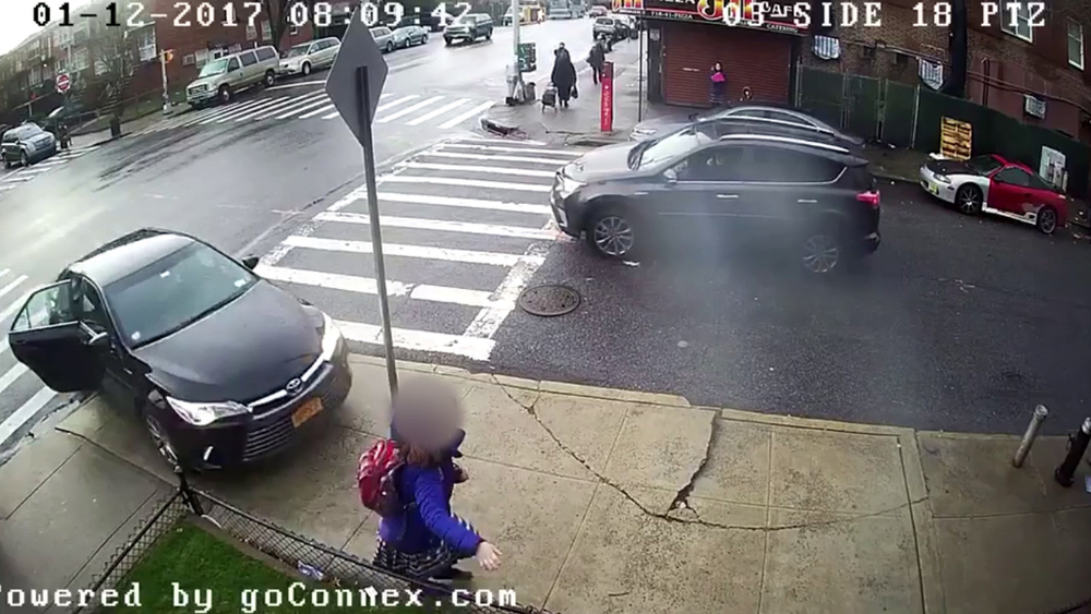 Video: Girl struck by out-of-control driver in Brooklyn