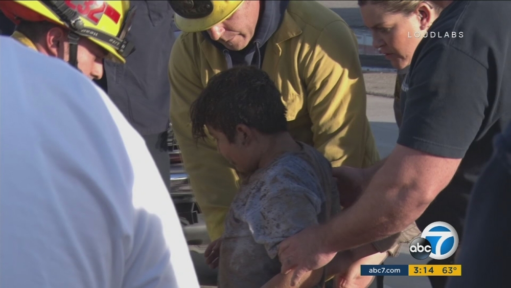Victorville boy recounts falling down 15-foot sinkhole