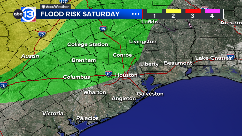 ABC13 Weather Watch for storms that could flood streets on Saturday