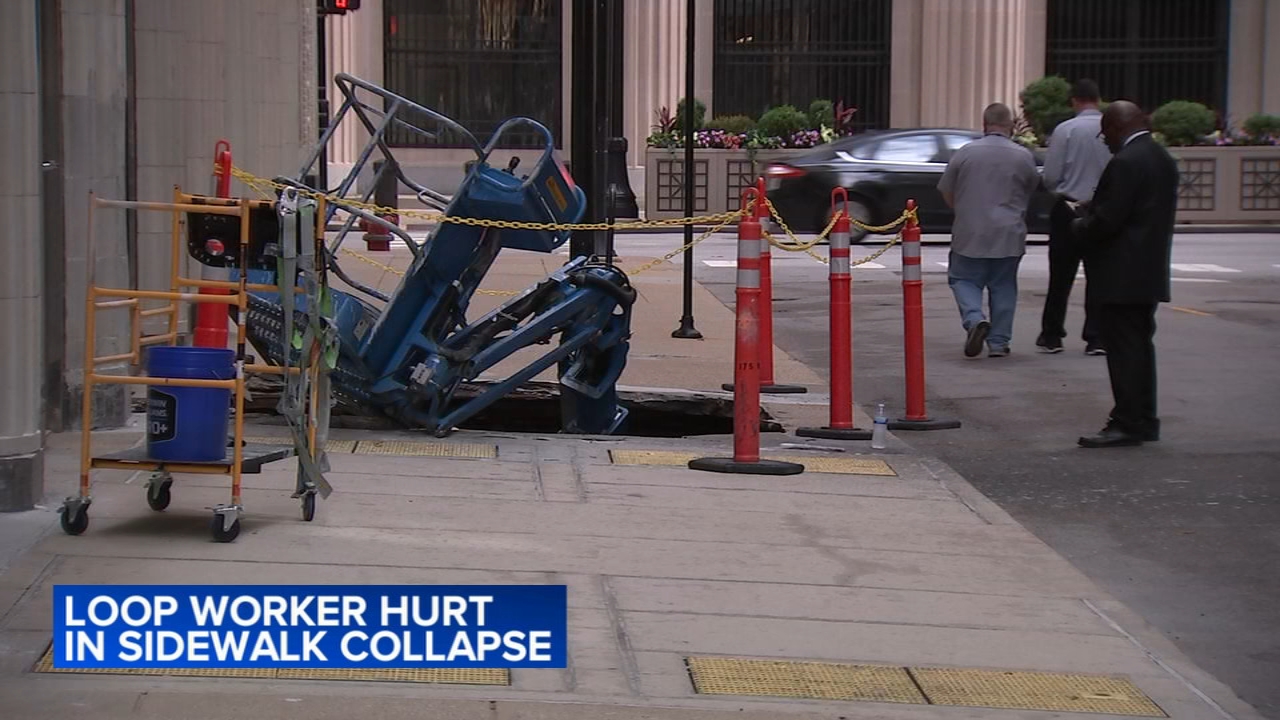Worker injured after sidewalk collapses in the Loop: CPD
