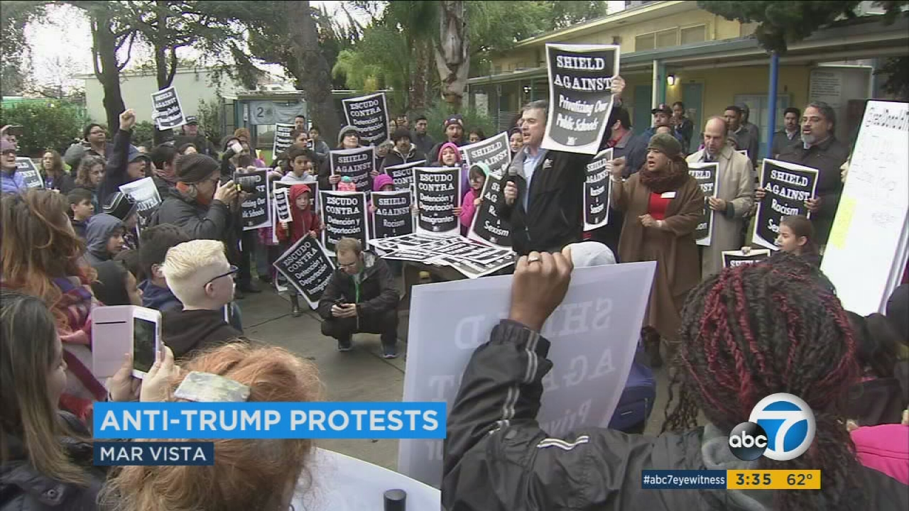Anti-Trump protests held around LA schools