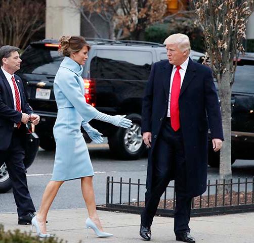 Melania trump blue coat best sale