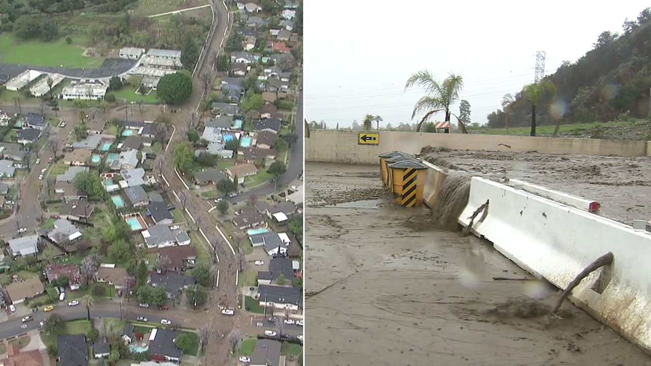 Heavy rain causes thick mud, debris flow in Duarte