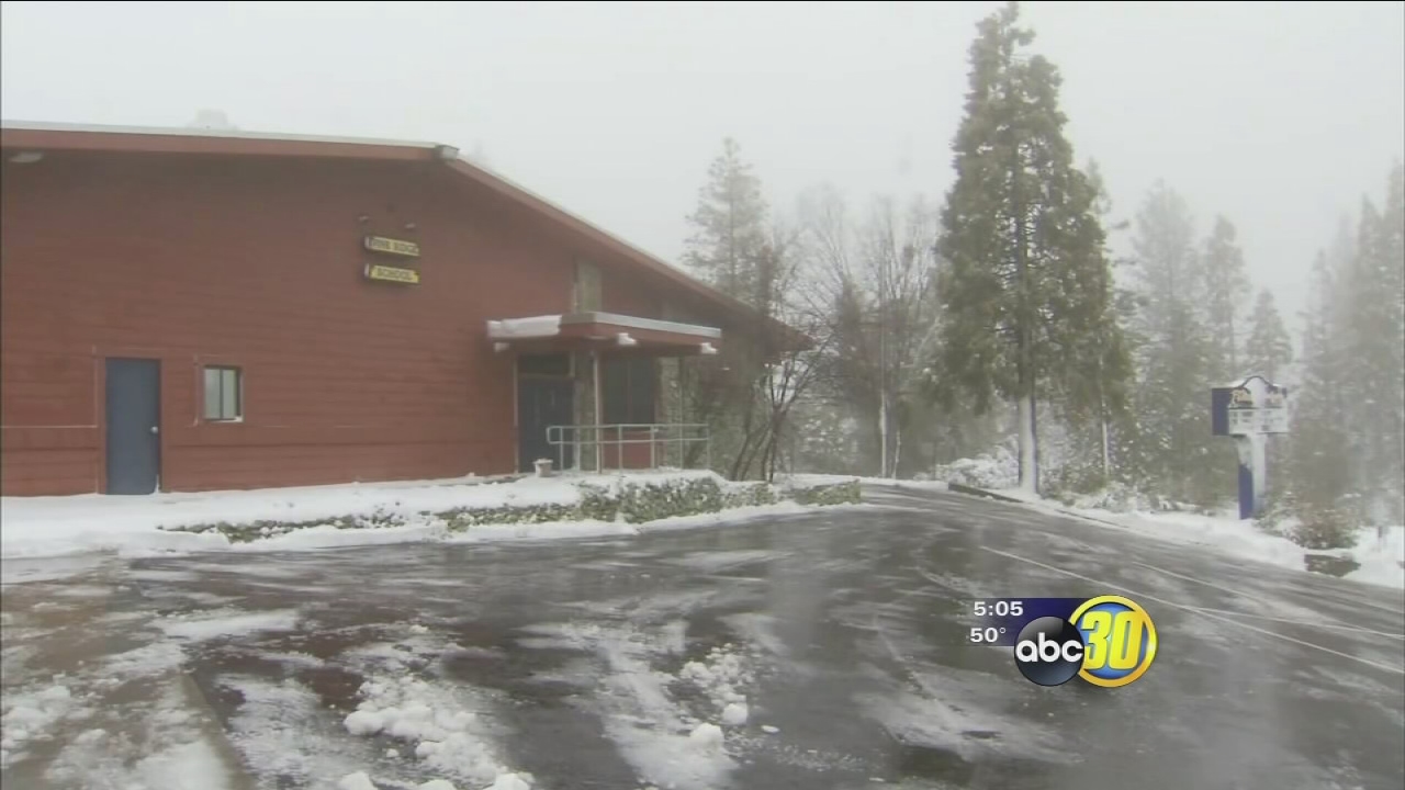 Auberry students enjoy first snow day in nearly a decade