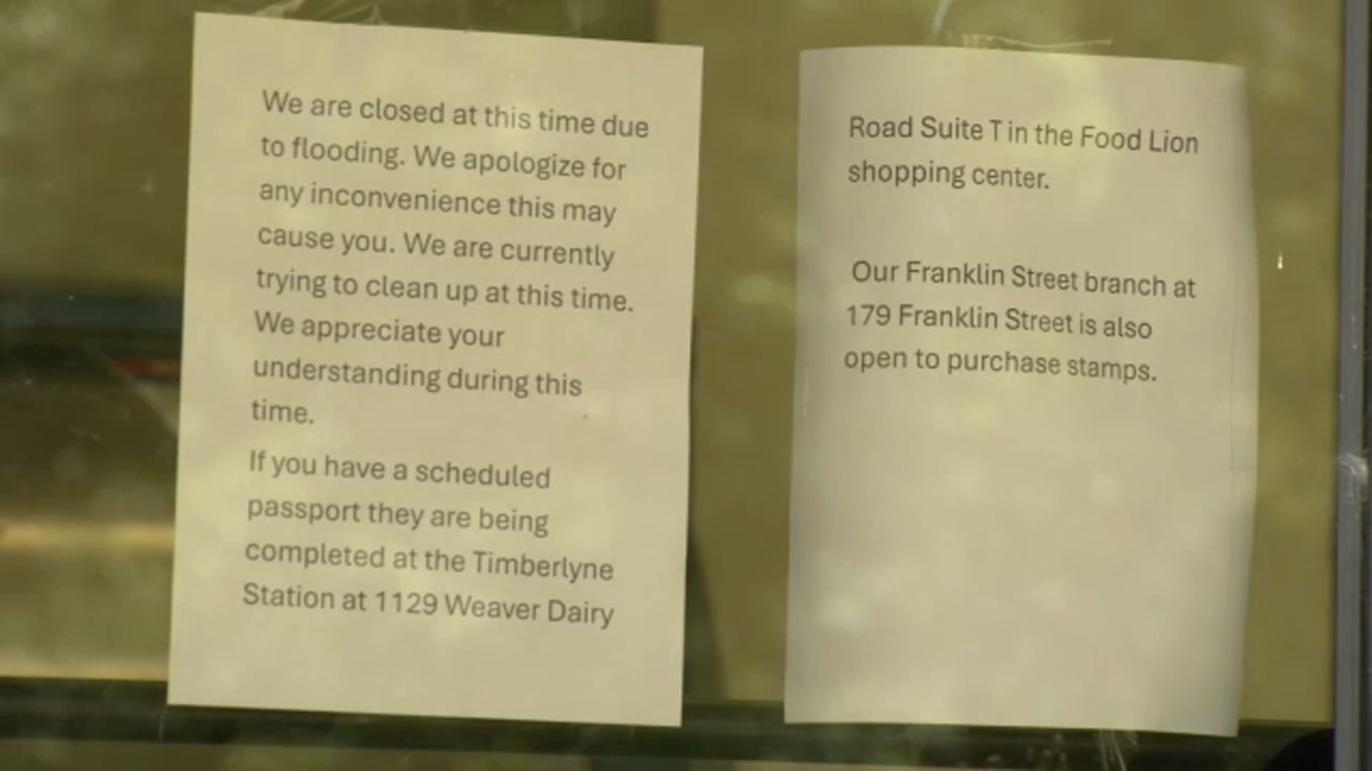 USPS flooded, closed NC | Post office closed in Chapel Hill due to ...