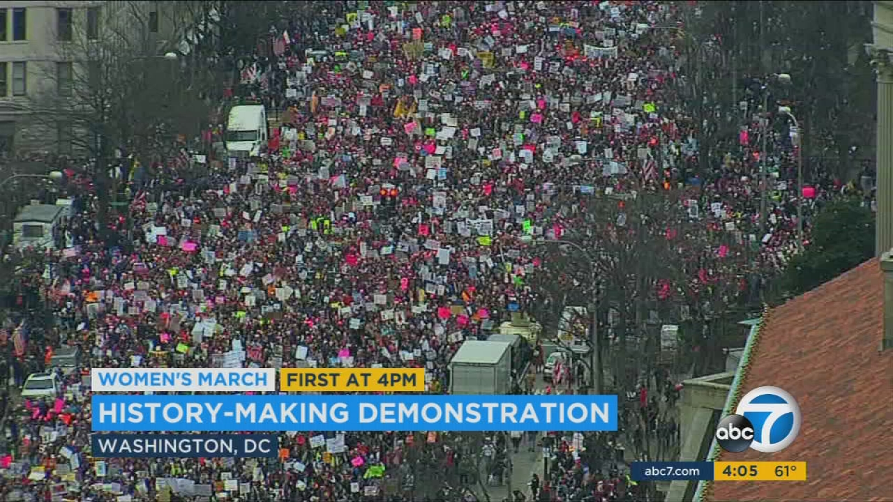 Women's March on Washington flooding streets of DC