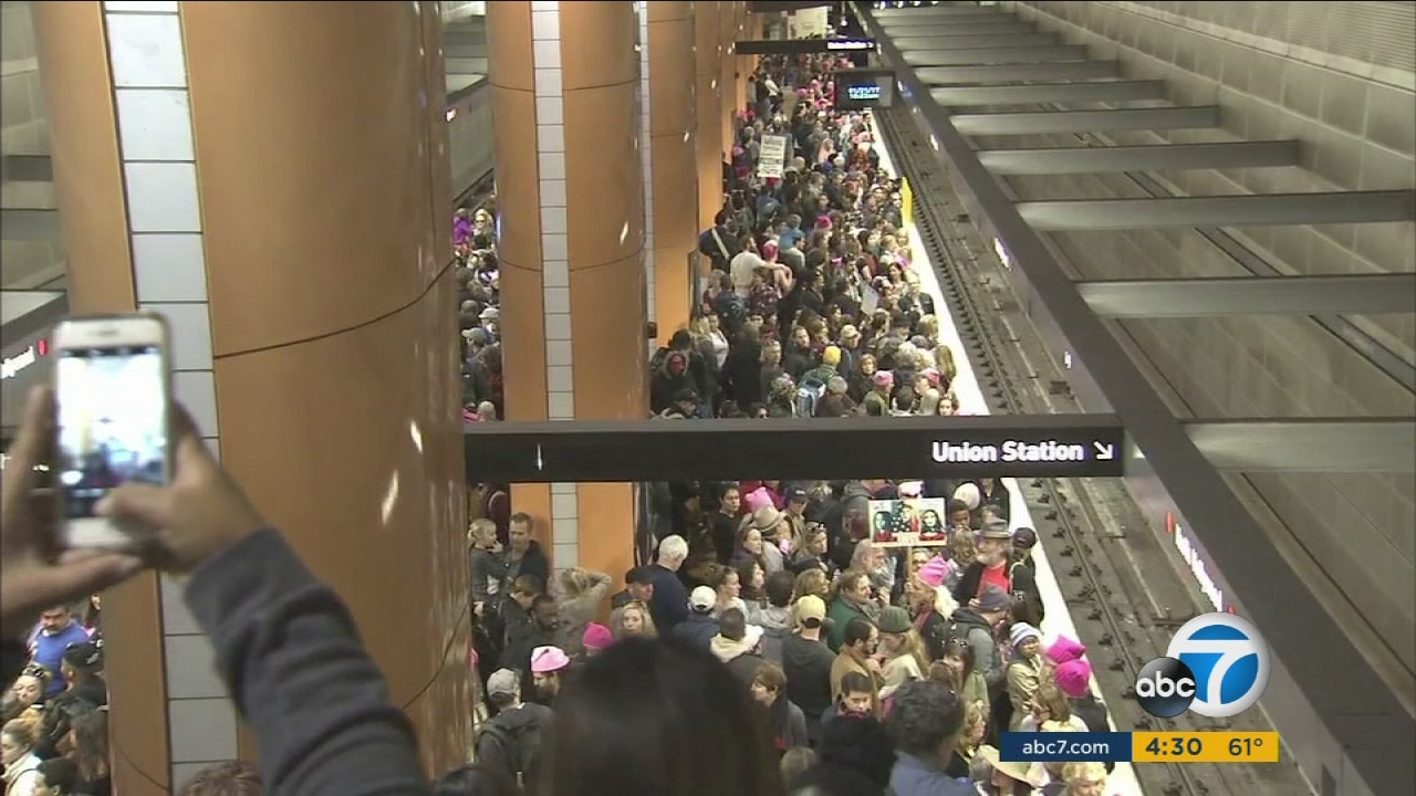 Women's March creates jams, station closures on LA train system