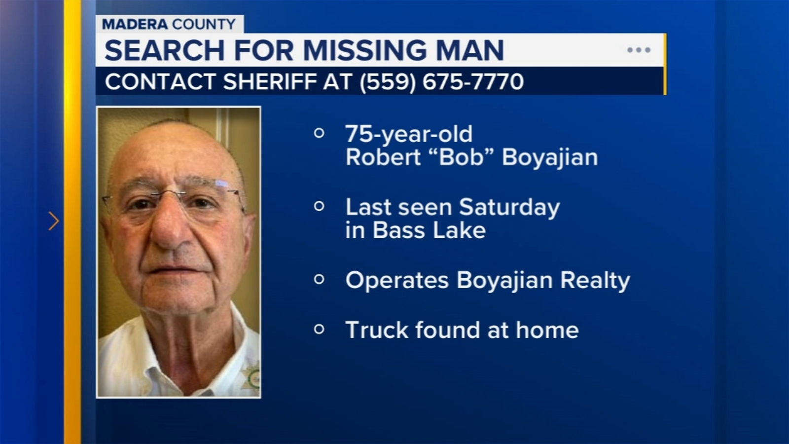 Madera County deputies searching for missing 75-year-old man