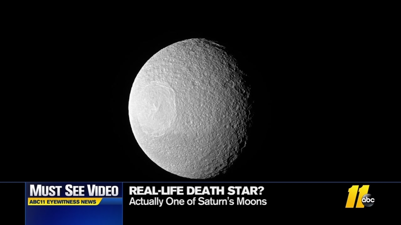 Saturn&rsquo;s moon looks like &lsquo;Star Wars&rsquo; Death Star - ABC11 Raleigh-Durham