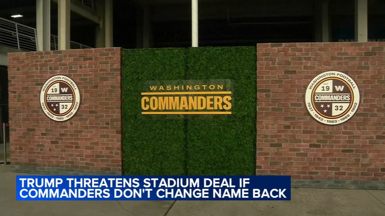 Trump threatens to hold up stadium deal if Washington Commanders don't switch back to Redskins