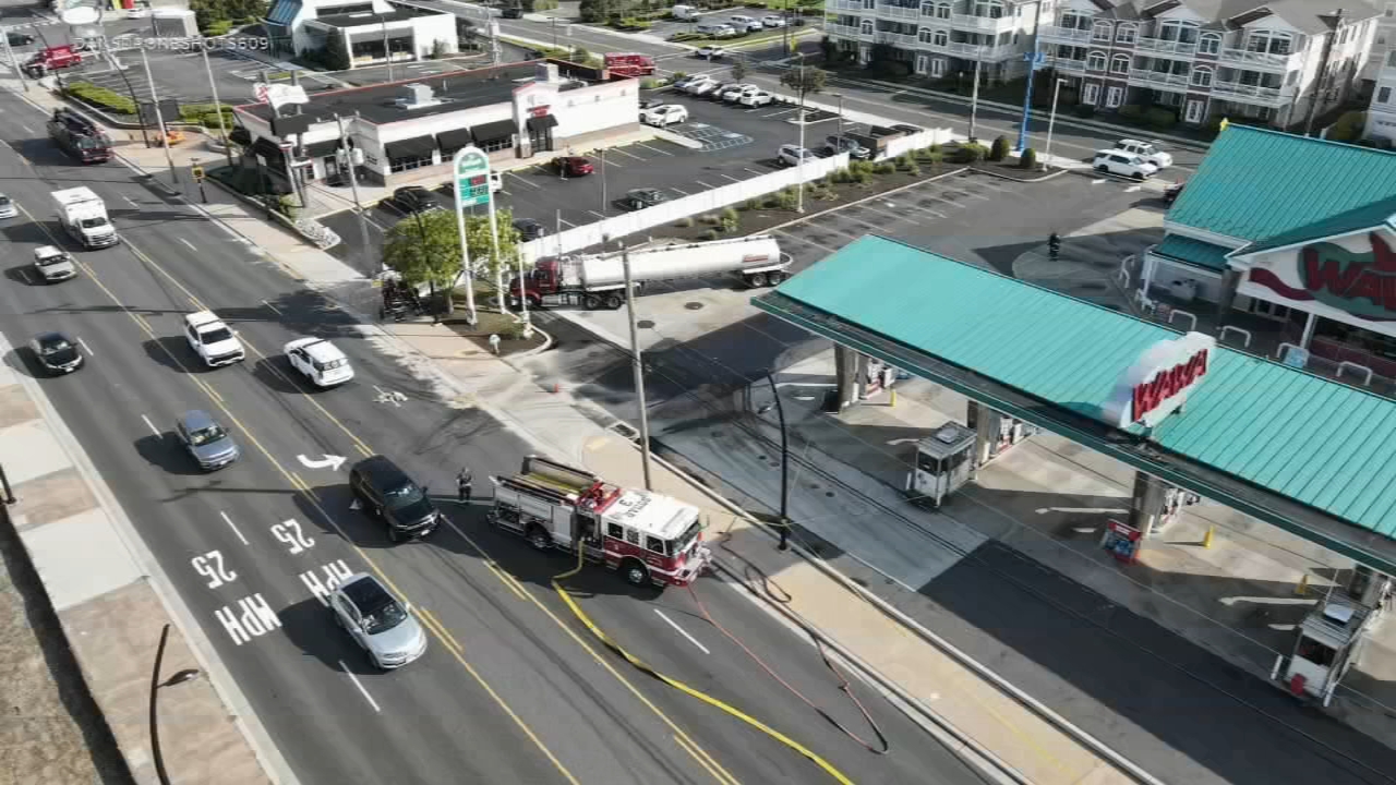 An estimated 800 gallons of gasoline spill after possible