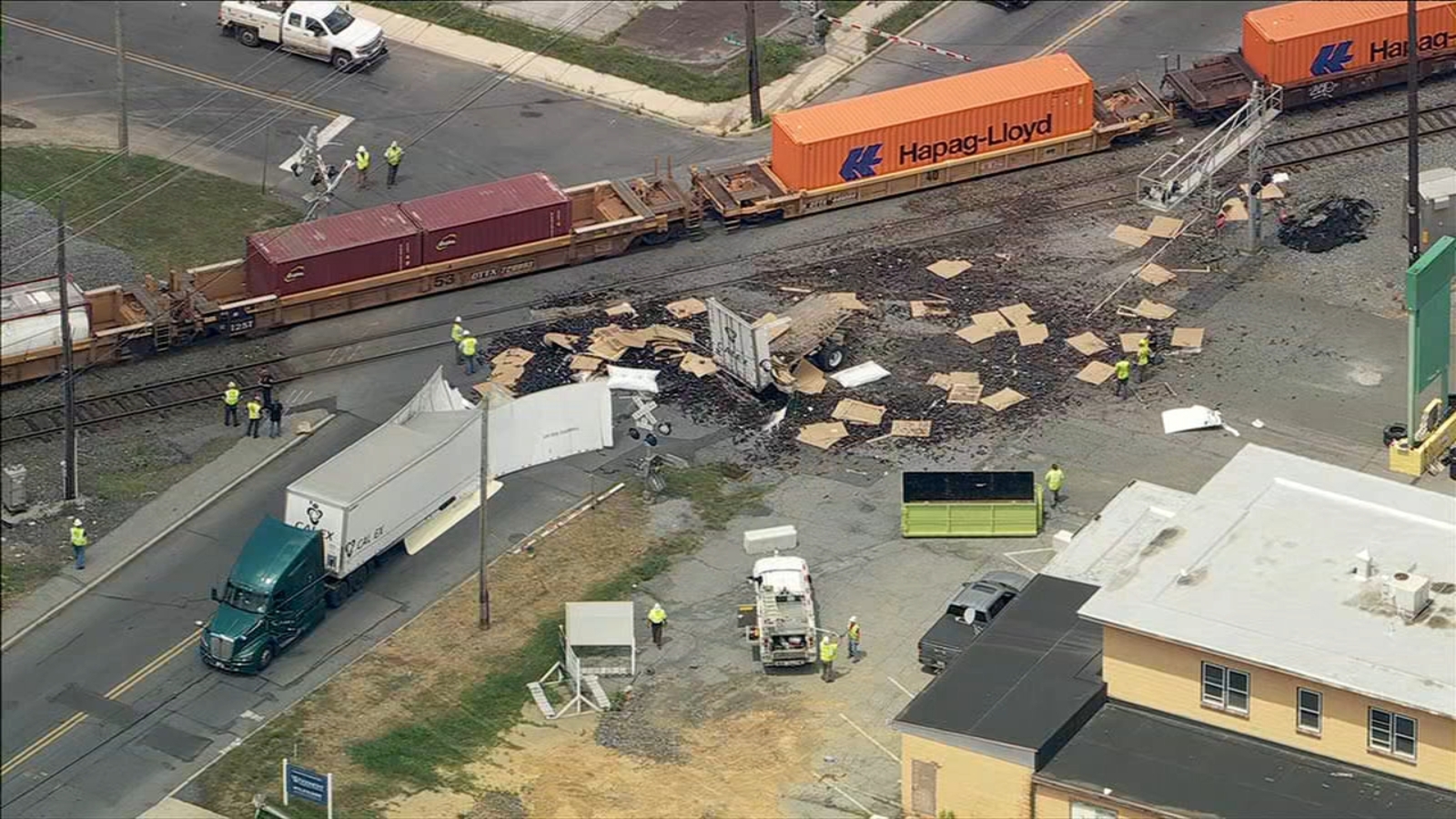 Cleanup underway following crash involving train, tractor trailer in ...