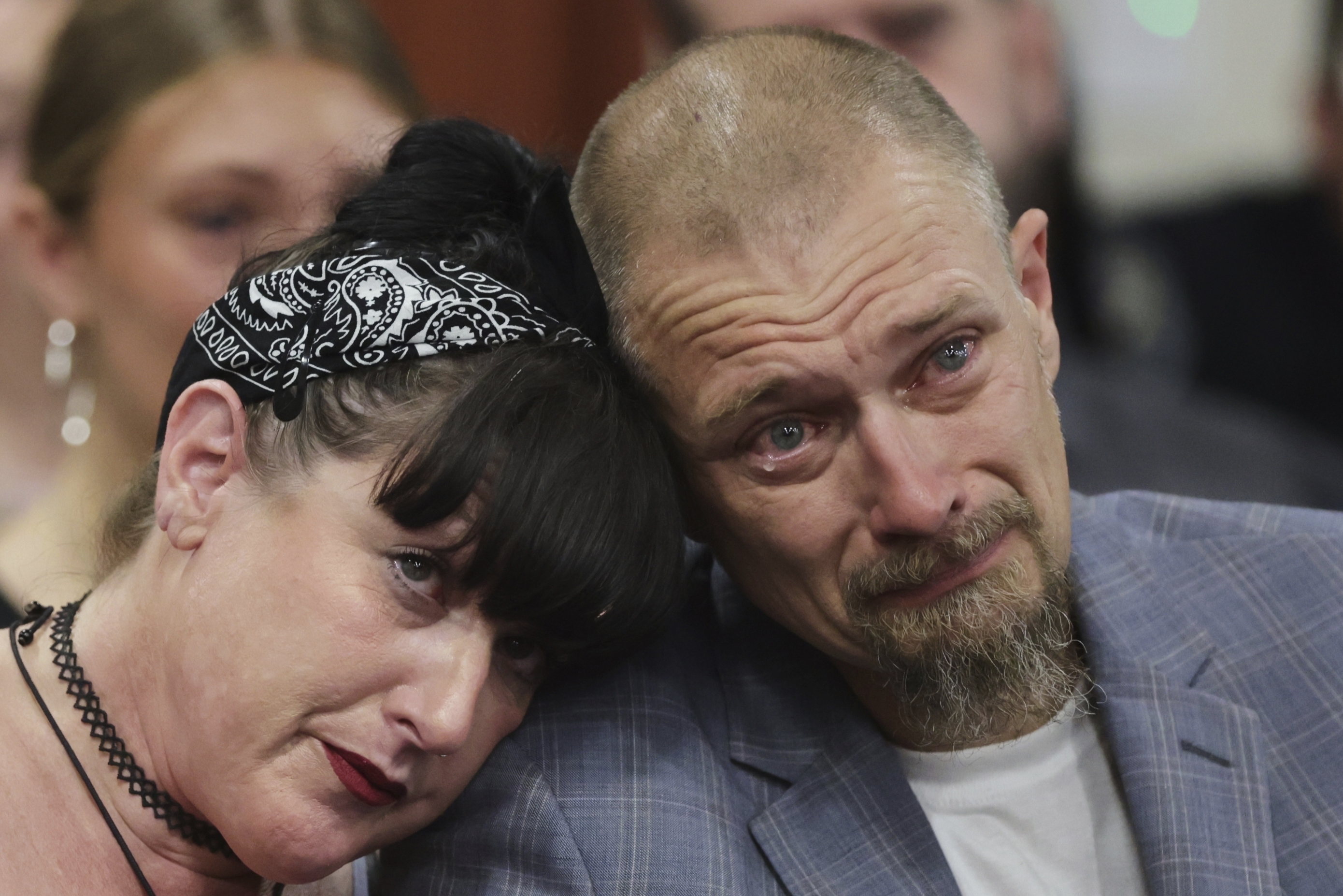 Benjamin Mogen, father of Madison Mogen cries at the sentencing hearing of Bryan Kohberger at the Ada County Courthouse, Wednesday, July 23, 2025, in Boise, Idaho.