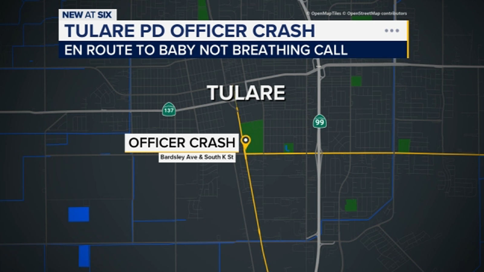 Tulare Police investigating child's death, responding officer involved in crash